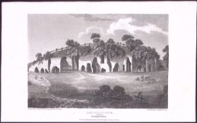 Nottingham Sneinton Excavations Antique 212 Years-Old Steel-Engraving-154