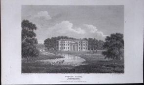 Horton House Northampton Antique 216 Years-Old Georgian Steel-Engraving-464