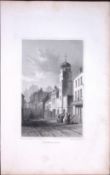Wales Pembroke Town Antique 166-Year-Old Steel Engraving-19