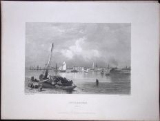 Southampton View of The City WH Bartlett 183 Years-Old Antique Steel Engraving-19