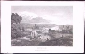 Nottingham View of The City Antique 212 Years-Old Steel-Engraving-151