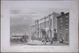 Salford Irwell Street Lancashire Antique 195 Years-Old Steel-Engraving-1