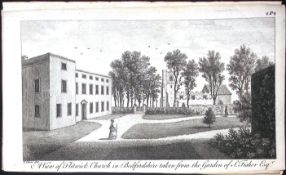 Bedford Flitwick Church Scarce Georgian Copper Antique 1776 Engraving-125.