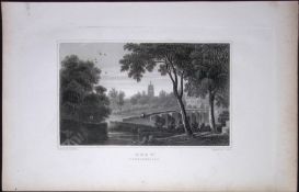 Wales Holt Denbighshire Antique 166-Year-Old Steel Engraving-31.