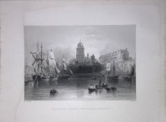 Bristol Redcliffe Church & Basin WH Bartlett 1842 Antique Steel Engraving-201.
