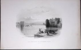 Ireland King James Castle Limerick Antique 183 Years-Old Steel-Engraving-35.