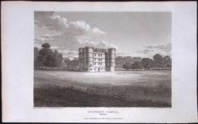 Lulworth Castle Dorsetshire Antique 223 Years-Old Georgian Steel-Engraving-176