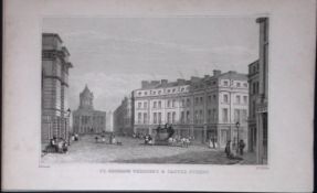 Liverpool St Georges Cres & Castle St Antique 195 Years-Old Steel-Engraving-44