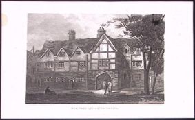 Charterhouse Islington London Antique 200 Years-Old Steel-Engraving-242