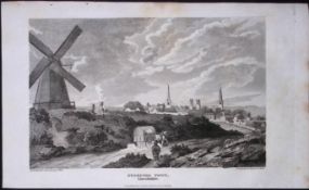 Stamford Town Lincs Antique 218 Years-Old Georgian Steel-Engraving-311