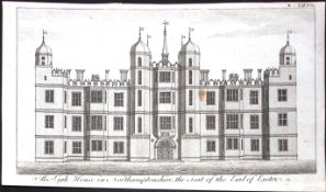 Peterborough Burghley House Rare Georgian Copper Antique 1776 Engraving-116.