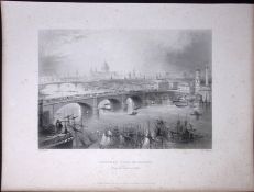 London General View WH Bartlett 183 Years-Old Antique Steel Engraving-5