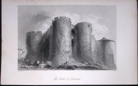 Ireland Limerick Castle Antique 183 Years-Old Steel-Engraving-34.