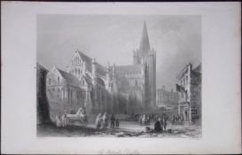 Ireland Dublin St Patricks Cathedral Antique 183 Years-Old Steel-Engraving-3.