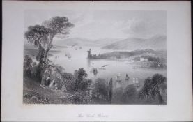 Ireland View of The Cork River Antique 183 Years-Old Steel-Engraving-10.