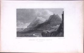 Wales Dyserth Castle Flintshire Antique 166-Year-Old Steel Engraving-22