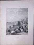 Brighton Harbour Wall WH Bartlett 183 Years-Old Antique Steel Engraving-21