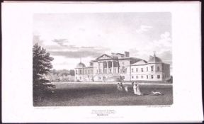 Wrotham Park Middlesex Antique 200 Years-Old Steel-Engraving-244