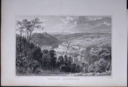 View Overlooking Torquay Devonshire Antique 193 Years-Old Steel-Engraving-32