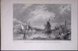 Cornwall Mousehole & Mounts Bay Antique 193 Years-Old Steel-Engraving-14