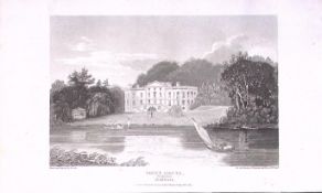 Popes House Twickenham London Antique 200 Years-Old Steel-Engraving-257