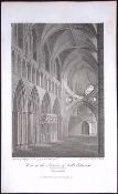 Wells Cathedral Somerset Antique 212 Years-Old Georgian Steel-Engraving-169