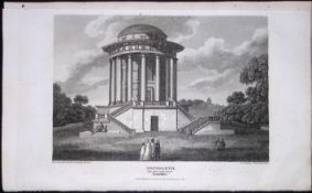 Castle Howard Yorkshire Mausoleum Antique 213 Years-Old Steel-Engraving-20