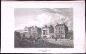 Cavendish Square Marylebone London Antique 200 Years-Old Steel-Engraving-264