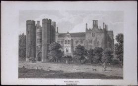 Cartledge Hall Cambridgeshire Antique 224 Years-Old Steel-Engraving-64
