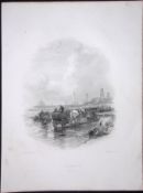 Norfolk Yarmouth Beach WH Bartlett 1842 Antique Steel Engraving-115