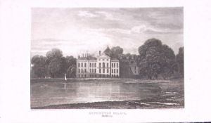 Kensington Palace London Antique 200 Years-Old Steel-Engraving-268