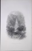 Ireland Powerscourt Waterfall Wicklow Antique 183 Years-Old Steel-Engraving-12.