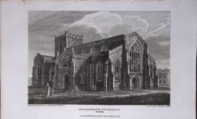 Attleborough Church Norfolk Antique 216 Years-Old Georgian Steel-Engraving-422