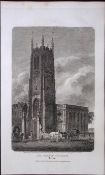 All Saints Derby Peak District Antique 223 Years-Old Georgian Steel-Engraving-291