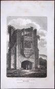 Cerne Abbey Dorsetshire Antique 223 Years-Old Georgian Steel-Engraving-180