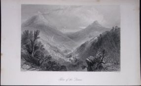Ireland Glen of The Downs Wicklow Antique 183 Years-Old Steel-Engraving-17.