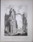 Lindisfarne Church Durham 190 Years-Old Rare John Britton Antique Steel Engraving-80