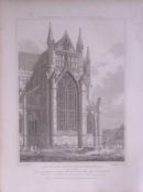 Beverley Minster Yorkshire 190 Years-Old John Britton Antique Steel Engraving-228