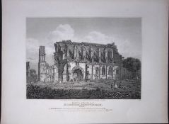 Malmsbury Church-Wiltshire 190 Years-Old Rare John Britton Antique Steel Engraving-44