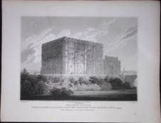 Norwich Castle Norfolk 190 Years-Old Rare John Britton Antique Steel Engraving-115