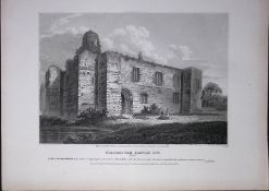 Colchester Castle Essex 190 Years-Old Rare John Britton Antique Steel Engraving-55