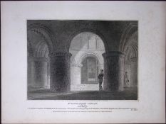 Holy Sepulchre Cambridge Rare John Britton 191 Years-Old Antique Steel Engraving-17