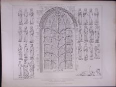 Dorchester Church Oxfordshire 190 Years-Old John Britton Antique Steel Engraving-223