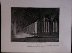 Latcock Abbey Wiltshire 190 Years-Old John Britton Antique Steel Engraving-205