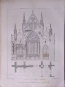 Lincoln Cathedral 190 Years-Old John Britton Antique Steel Engraving-226