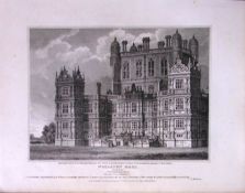 Wollaton Hall Nottingham 190 Years-Old John Britton Antique Steel Engraving-210