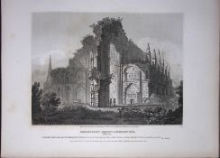 Malmsbury Church-Wiltshire 190 Years-Old Rare John Britton Antique Steel Engraving-47