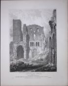 Lindisfarne Church Durham 190 Years-Old Rare John Britton Antique Steel Engraving-81