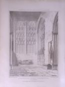 Dorchester Church Oxfordshire 190 Years-Old John Britton Antique Steel Engraving-222