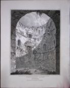 Conisborough Castle Yorkshire 190 Years-Old Rare John Britton Antique Steel Engraving-105
